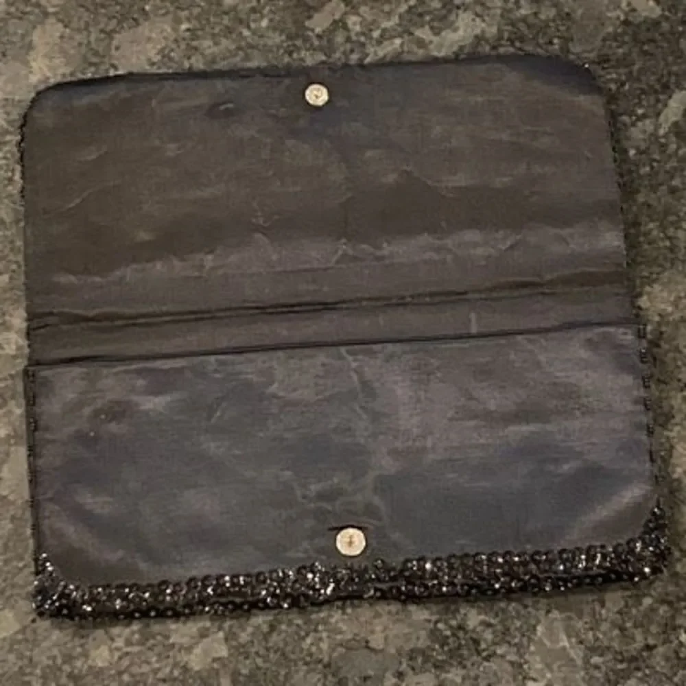 Black Beaded Evening Bag Clutch Coin Purse Hong Kong